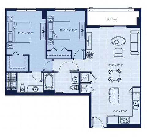 a blueprint of a floor plan of a house at Regatta at New River, Fort Lauderdale, 33301
